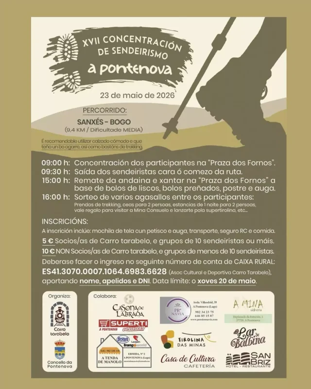 XVII Concentración de Sendeirismo a Pontenova 2026
