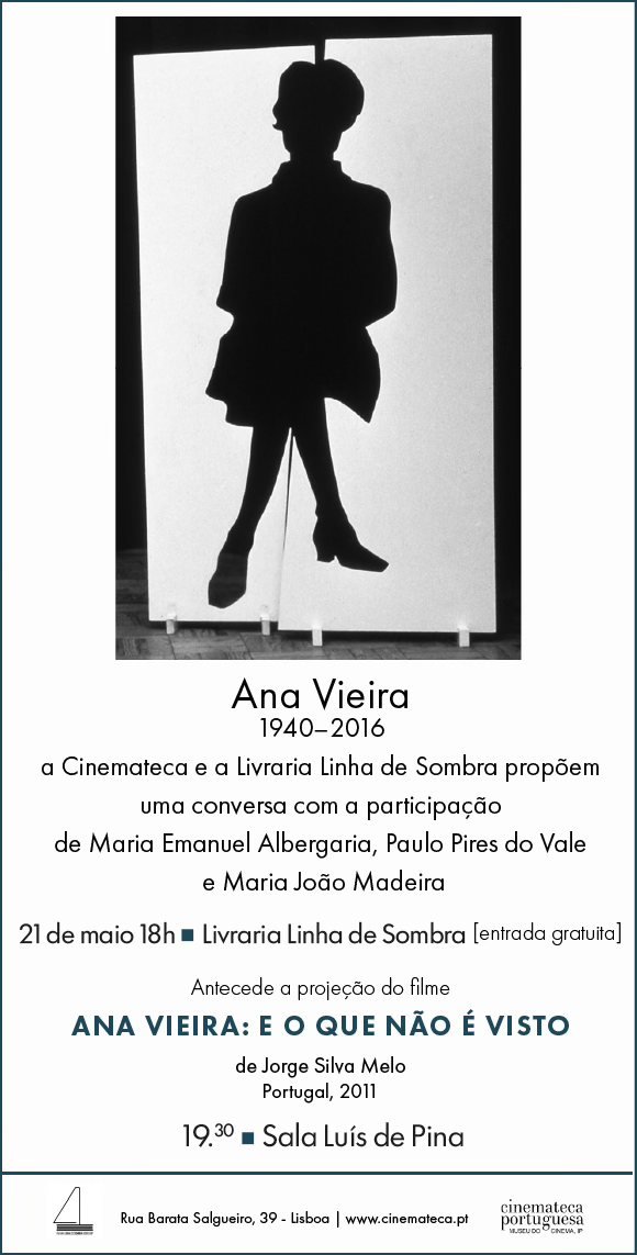 Conversa e projecção do filme da artista ANA VIEIRA: E O QUE NÃO É VISTO de Jorge Silva Melo 
