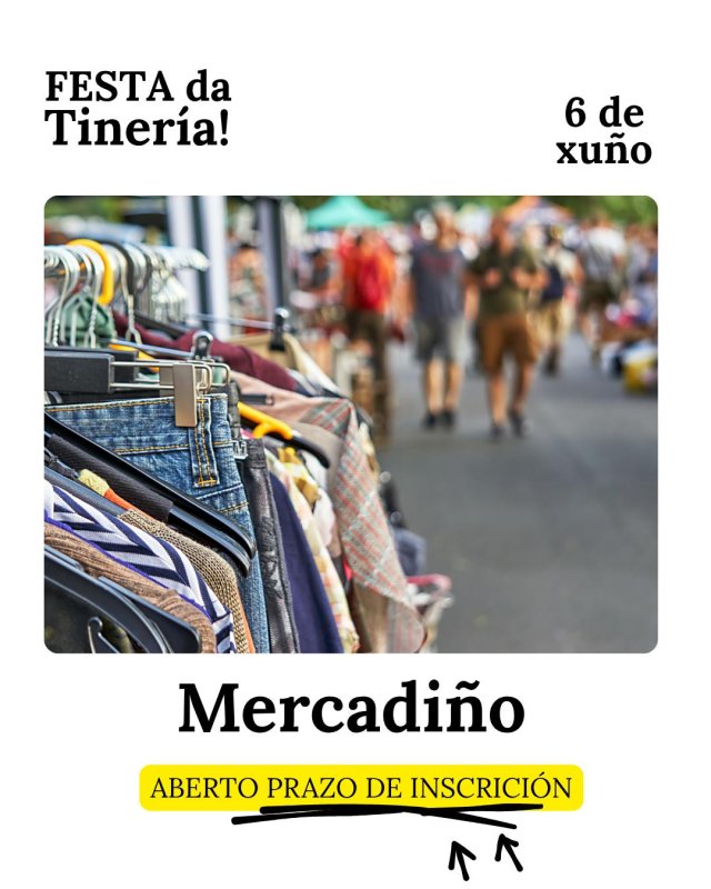 Abrimos inscricións para o mercadiño da V Festa da Tinerí