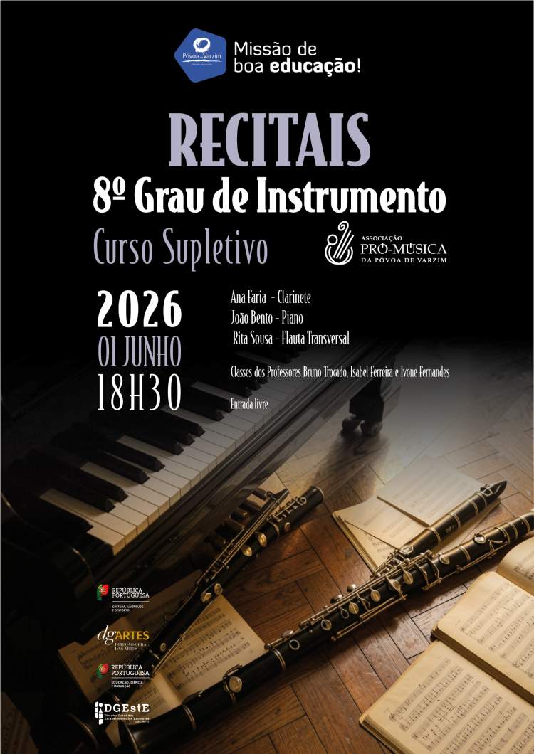 Recitais de 8.º Grau de Instrumento do Curso Supletivo