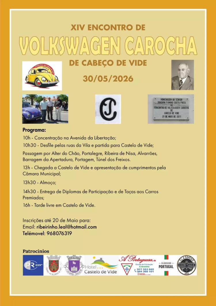 XIV ENCONTRO DE VOLKSWAGEN CAROCHA DE CABEÇO DE VIDE EM CASTELO DE VIDE
