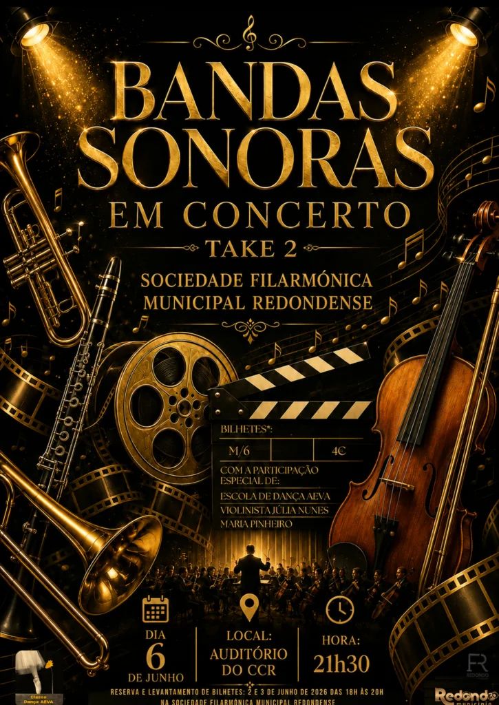 SFMR: Bandas Sonoras em Concerto Take 2 | 06 de junho | 21h30 | Auditório do Centro Cultural de Redondo