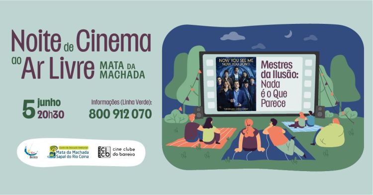 Sessão de Cinema ao ar livre na Mata da Machada 2026