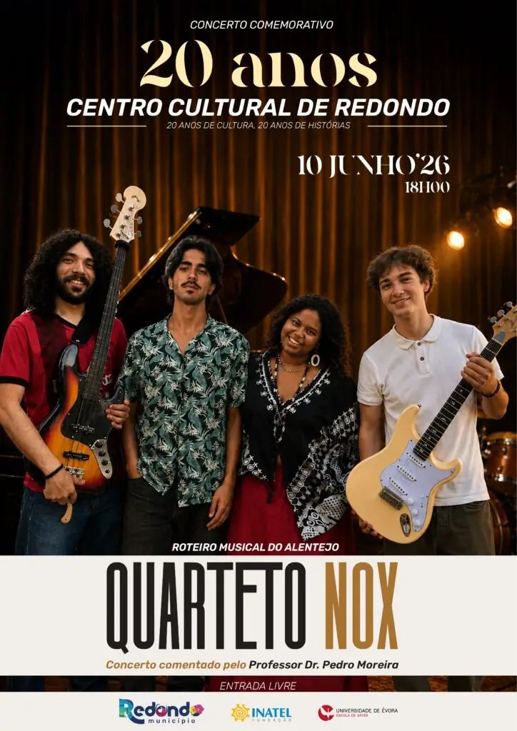 Concerto comemorativo do 20º aniversário do CCR | Quarteto NOX | 10 de junho | 18h00 | Auditório do CCR
