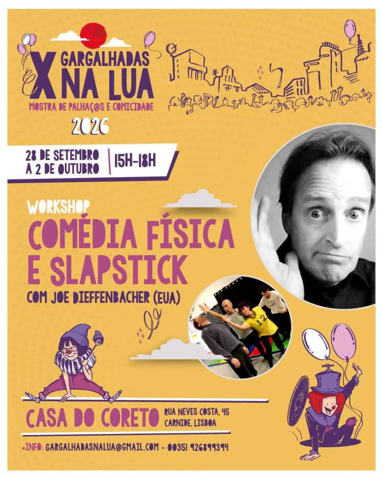 Workshop 'Comédia Física e Slapstick' com Joe Dieffenbacher (EUA)