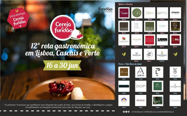 Rota Gastronómica da Cereja do Fundão | Lisboa, Cascais, Porto e Vila Nova de Gaia