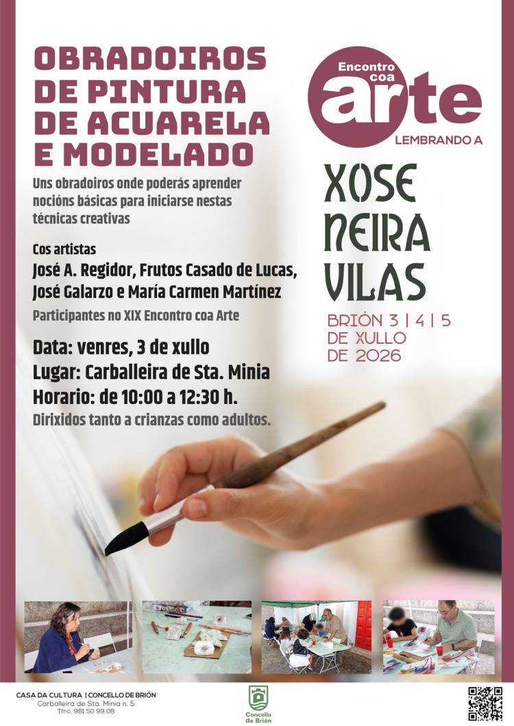 ENCONTRO COA ARTE: OBRADOIROS DE PINTURA DE ACUARELA E MODELADO