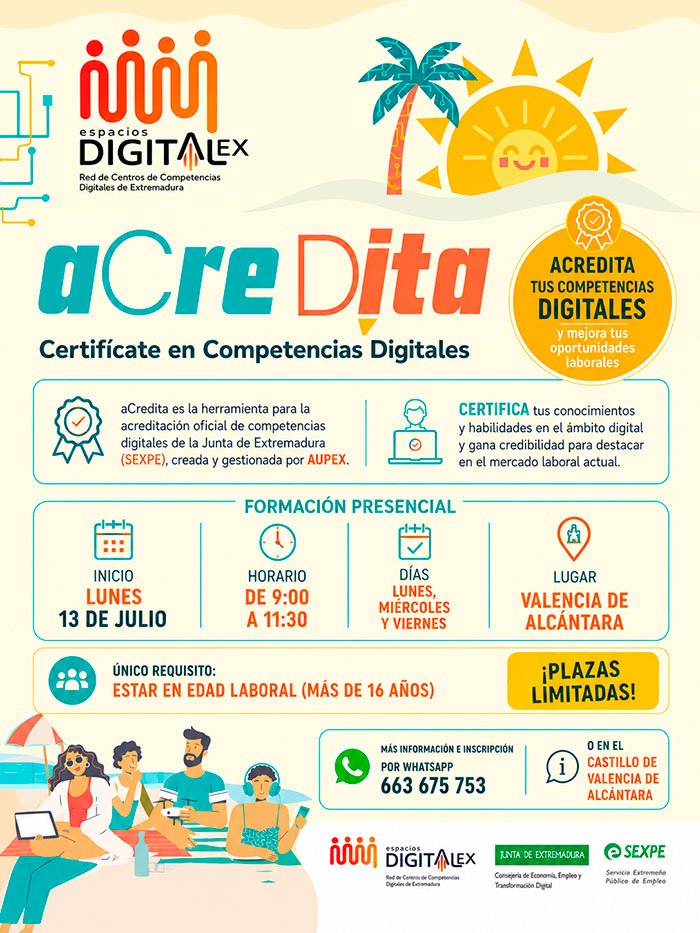 Acredita tus competencias digitales en el espacio digital del Castillo Fortaleza de Valencia de Alcántara