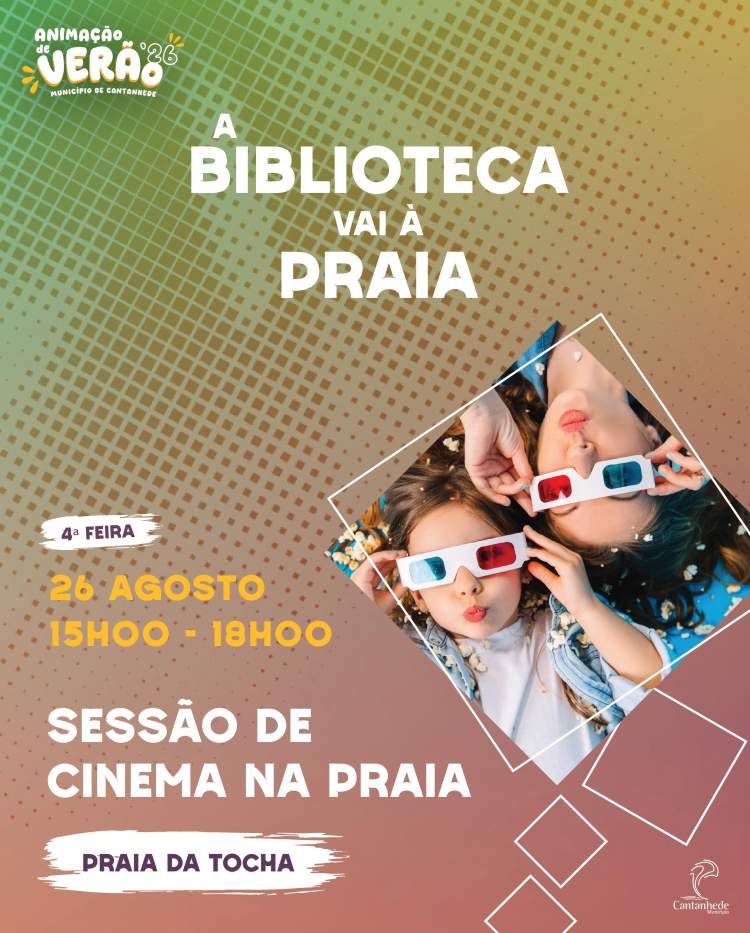 A Biblioteca vai à Praia! Sessão de Cinema na Praia