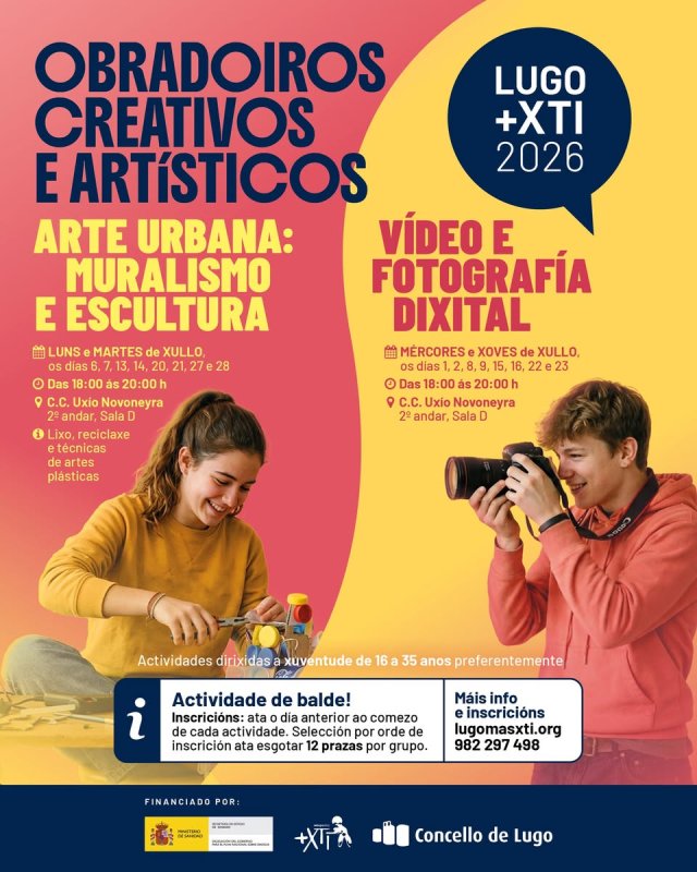 Obradoiros Creativos e Artísticos Lugo +XTI 2026
