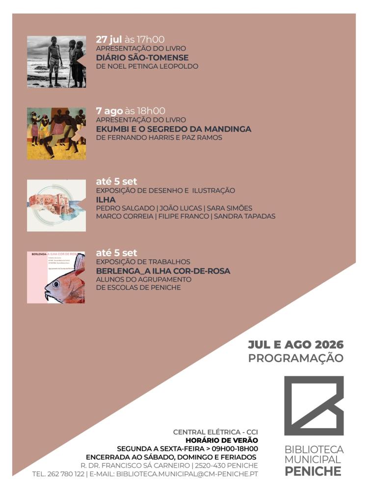 Biblioteca Municipal | Programação JULHO e AGOSTO 2026