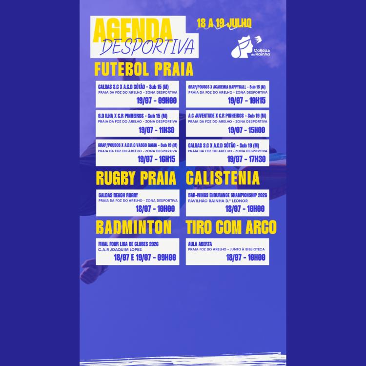 Agenda Desportiva 18 a 19 julho