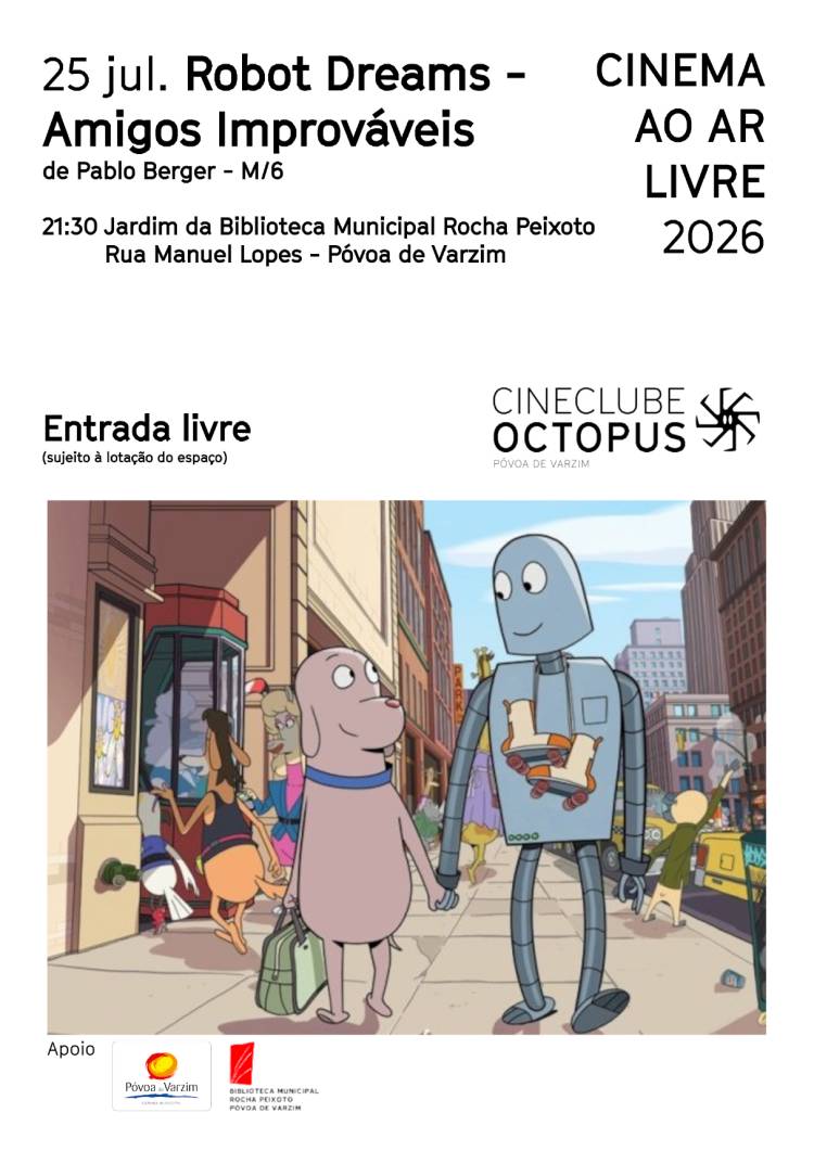 Cinema ao ar livre 'Robot Dreams – Amigos Improváveis'