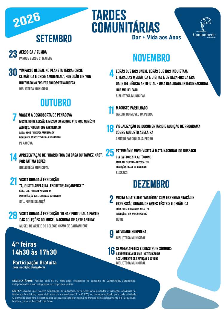 Tardes Comunitárias 3.º Quadrimestre 2026