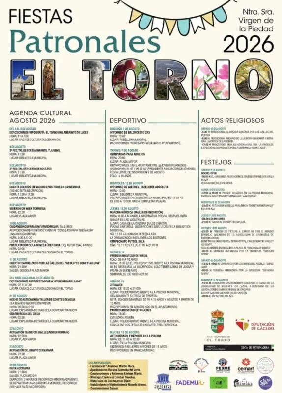 Fiestas Patronales El Torno 2026
