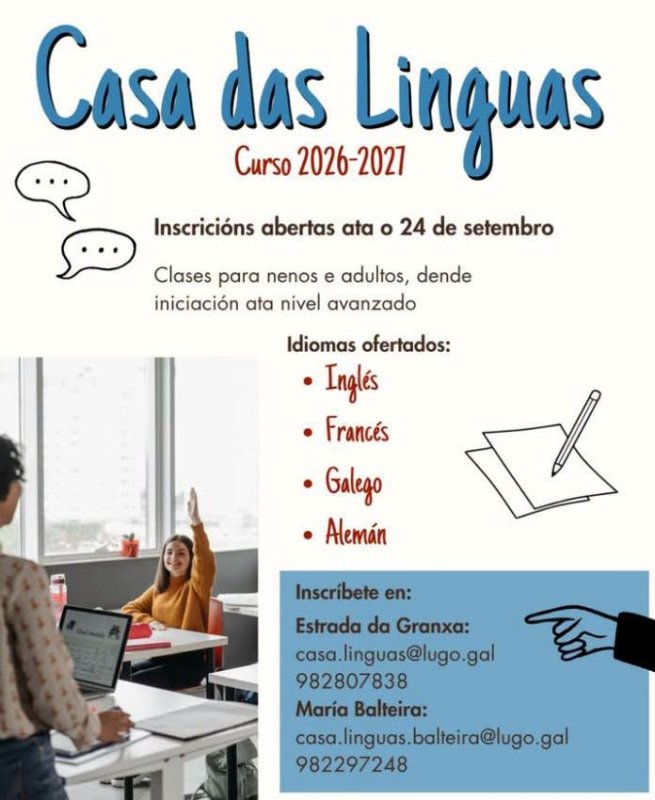 Casa das Linguas Curso 2026-2027 | Inscricións abertas