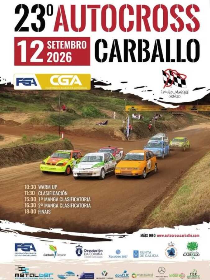 23º Autocross de Carballo 2026: horarios, pilotos e peche de inscricións