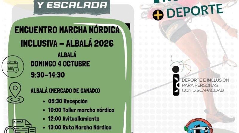 Albalá acogerá un nuevo Encuentro de Marcha Nórdica Inclusiva el próximo 4 de octubre
