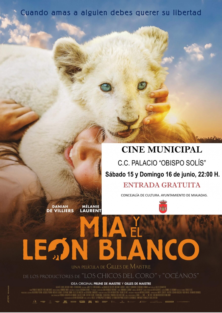 El cine municipal proyecta: “Mía y el león blanco”