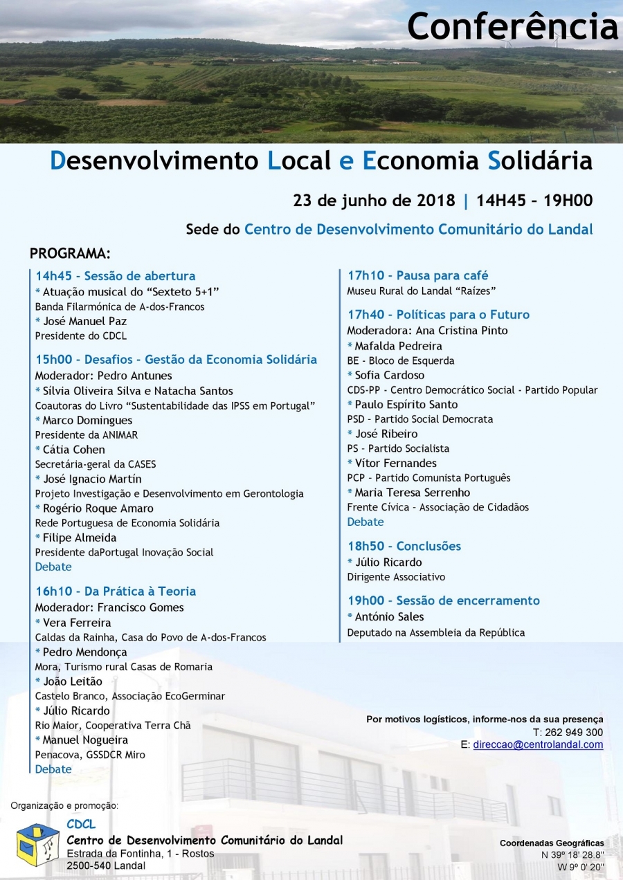 Conferência 'Desenvolvimento Local e Economia Solidária'