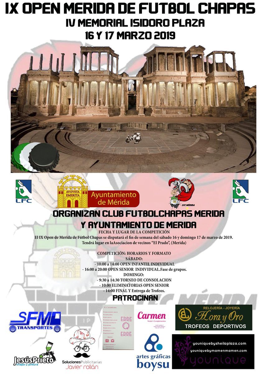 IX Open Ciudad de Mérida y ‘IV Memorial Isidoro Plaza’ de Futbolchapas