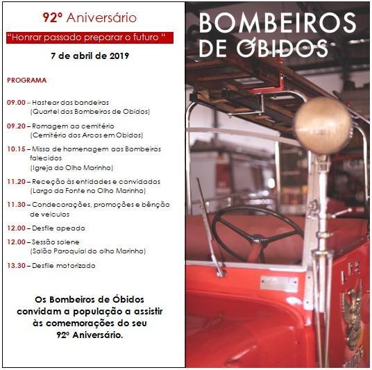 Bombeiros Voluntários de Óbidos  Comemorações 92º Aniversário