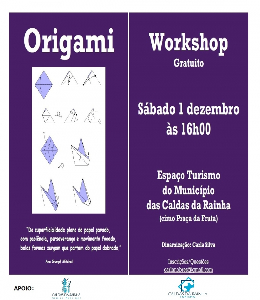 ESPAÇO TURISMO CONVIDA... 'Workshop de Origami'