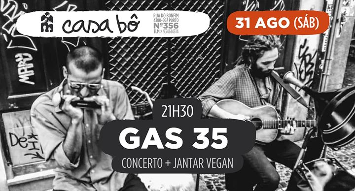 Concerto: GAS 35 + Jantar Vegan