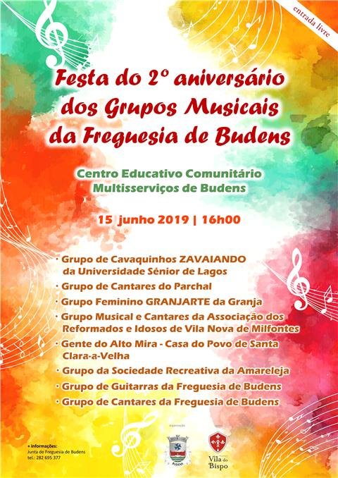 Festa do 2º aniversário dos Grupos Musicais da Freguesia de Budens