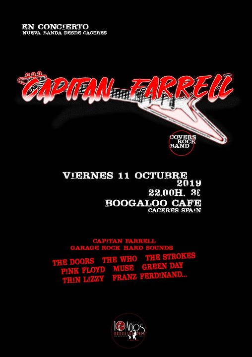 Capitan Farrell concierto en Boogaloo Cáceres