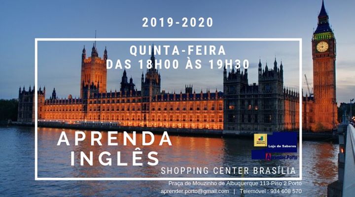 Aulas de Inglês 2019 | 2020 Inscreva-se