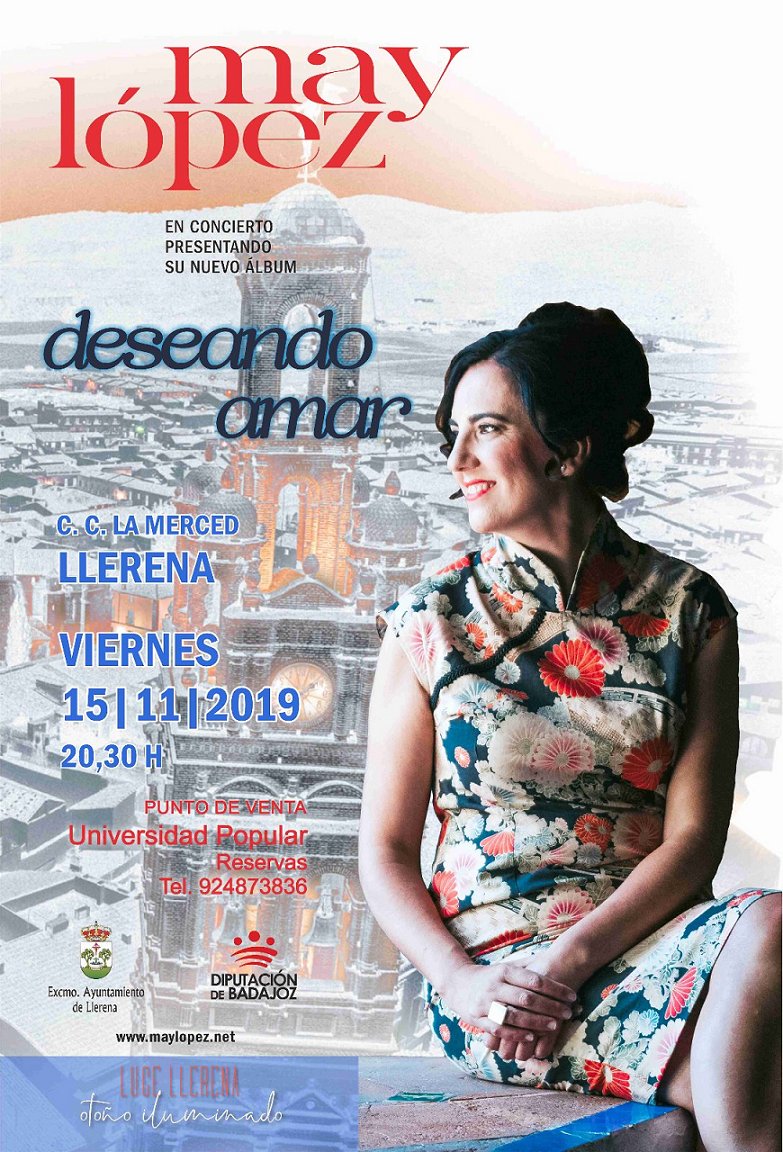 May López regresa a Llerena para presentar en concierto “Deseando Amar”