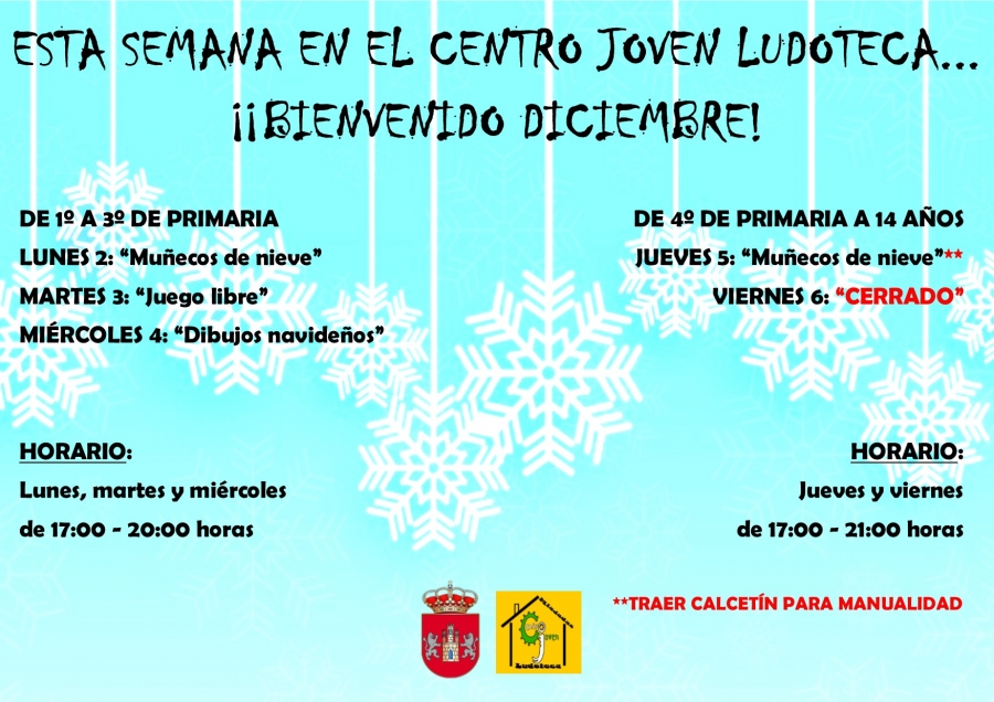 Centro Joven Ludoteca Municipal temática Bienvenido Diciembre