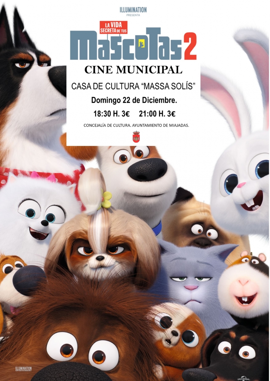 El cine municipal proyecta Mascotas 2