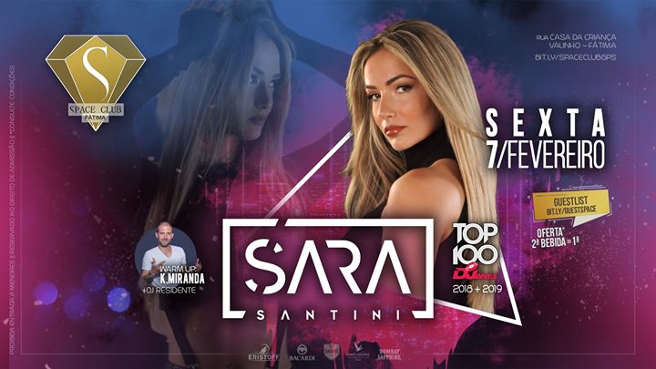 Dj Sara Santini (top 100 DJane mundial) • sexta-f 7/fev