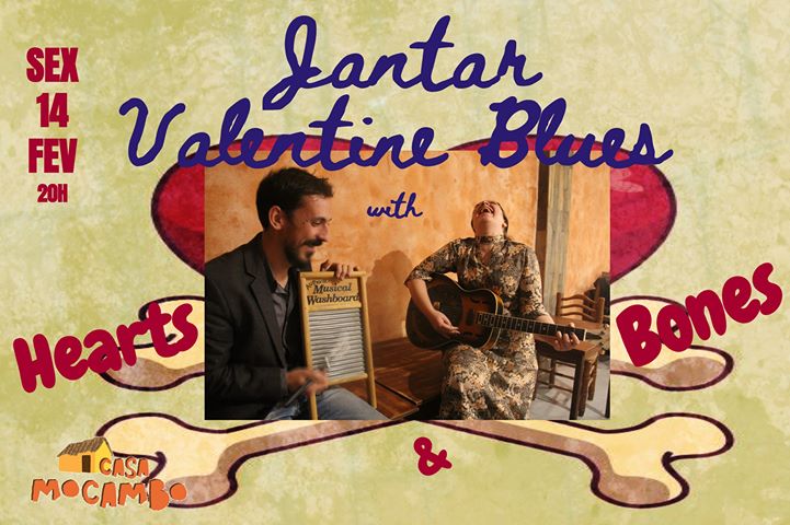 Jantar Valentine Blues com Hearts & Bones