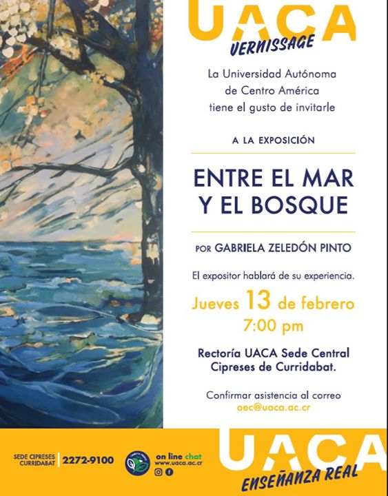 Exposición individual de pintura de Gabriela Zeledón en la UACA