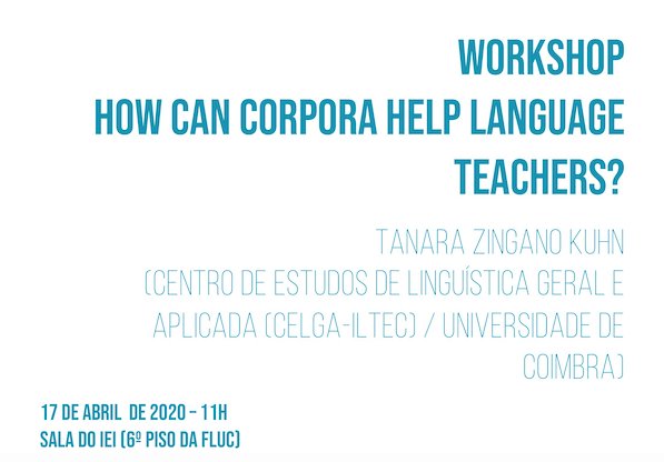 (Cancelado) Workshop “How Can Corpora Help Language Teachers?”