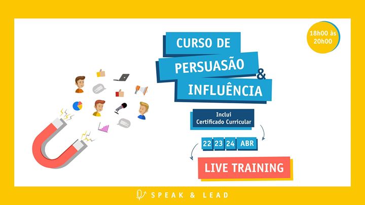 Curso Persuasão e Influência – Live Training (online) – 22, 23 e