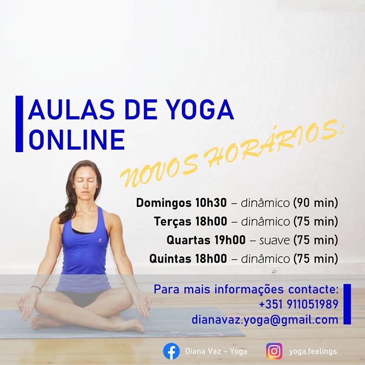 Aulas de Yoga Online - mês de abril