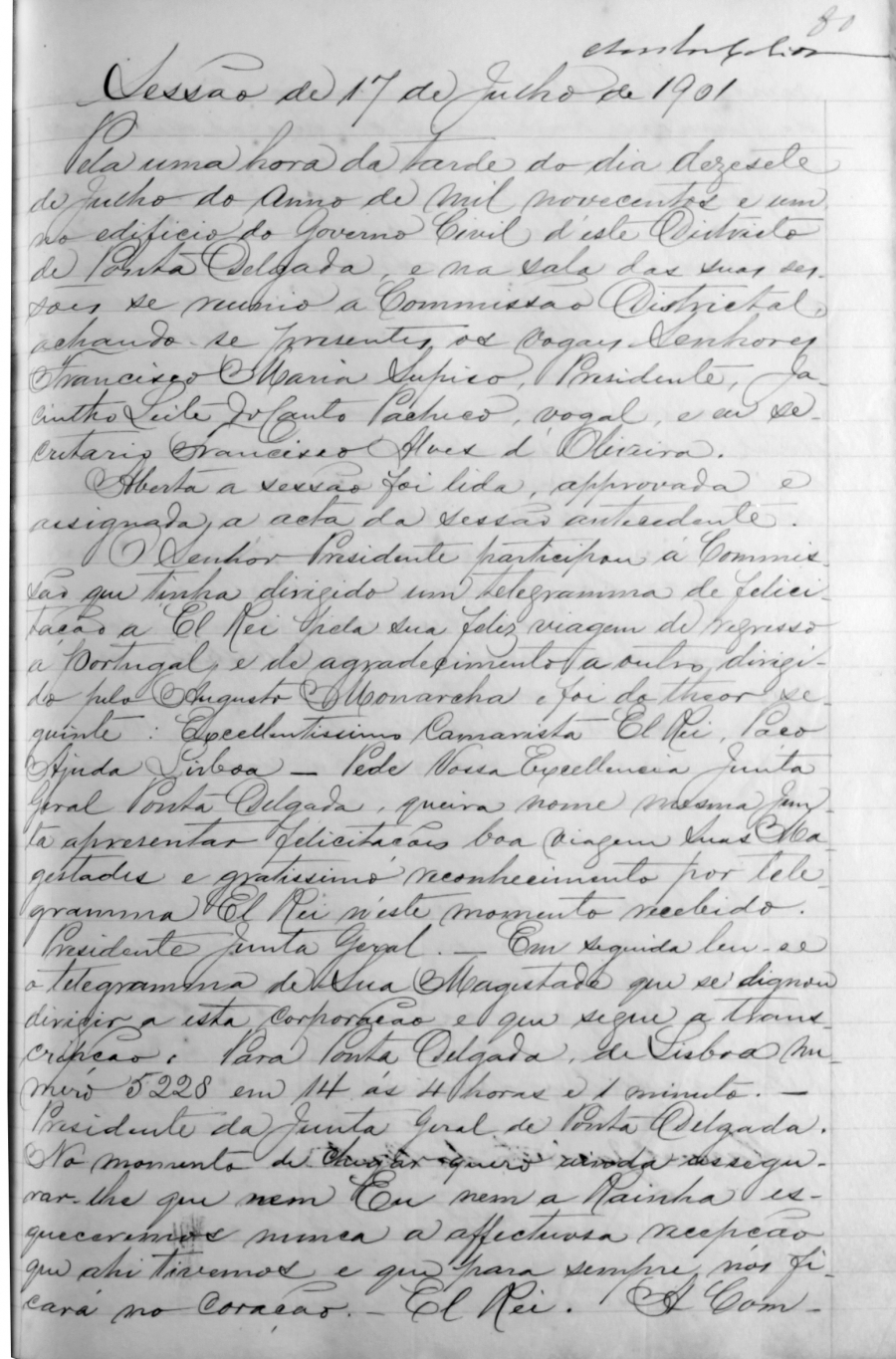 Documento Histórico do Mês | Biblioteca Pública e Arquivo Regional de Ponta Delgada