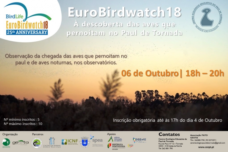 EuroBirdwatch18 - À descobertas das aves que pernoitam no Paul de Tornada
