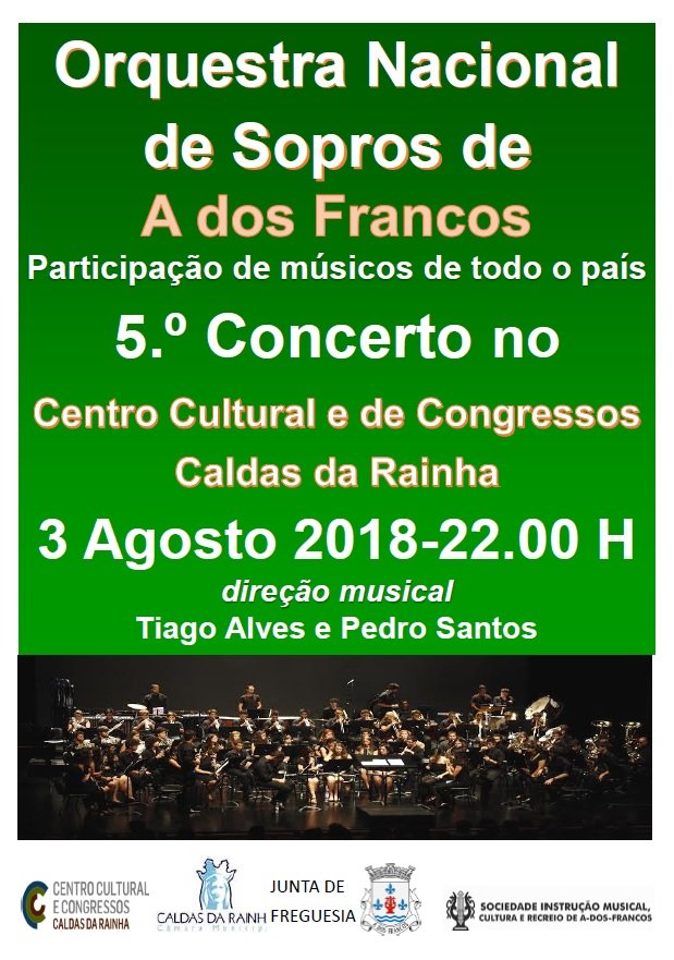 5.º Concerto da ORQUESTRA NACIONAL DE SOPROS, de A dos Francos