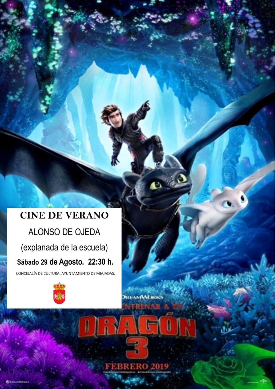 Cine de Verano en Alonso de Ojeda: Como entrenar a tu dragón 3