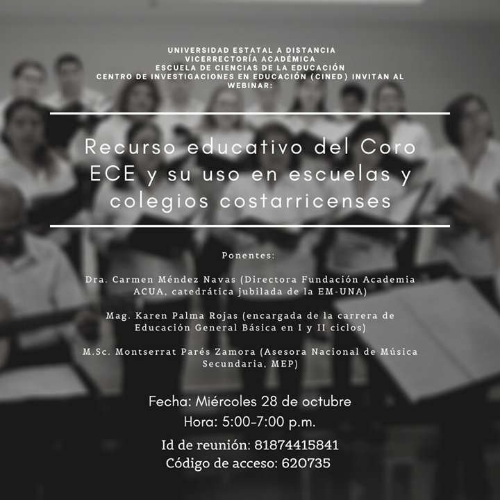 Recurso educativo del Coro ECE y su uso en escuelas y colegios costarricenses