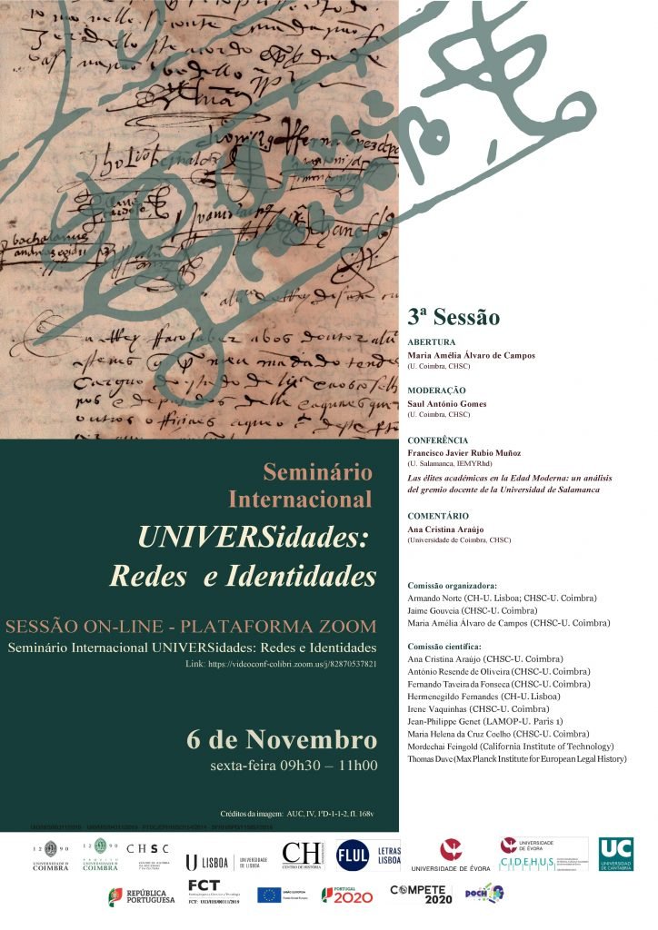 Conferência “Las Élites Académicas en la Edad Moderna: Un Análisis del Gremio Docente de la Universidad de Salamanca”