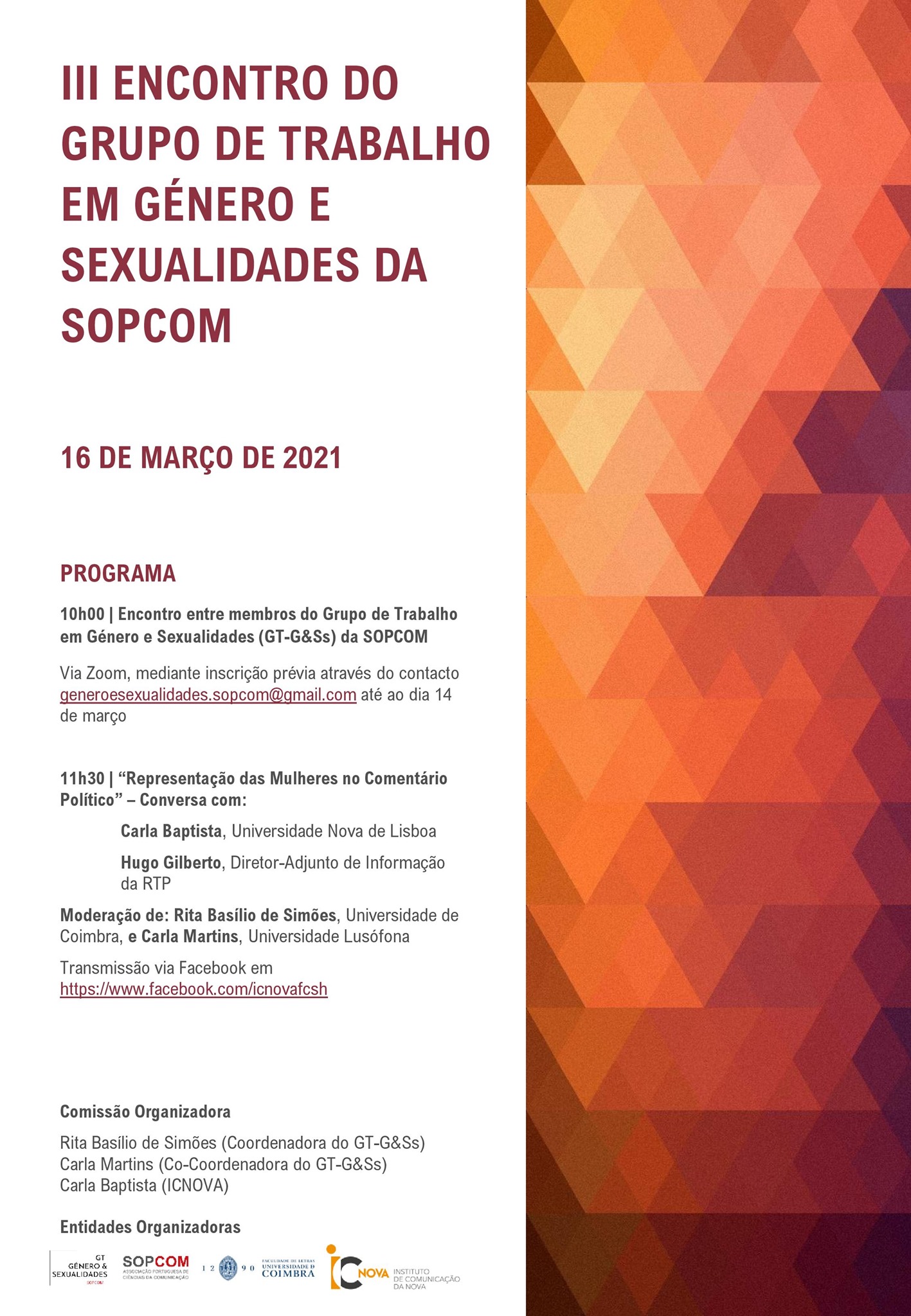 III Encontro do Grupo de Trabalho em Género e Sexualidades da SOPCOM