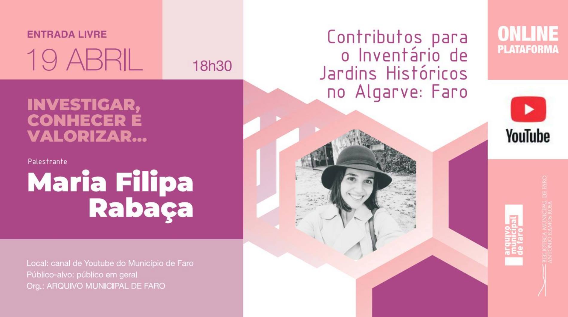 Palestra: Contributos para o Inventário dos jardins históricos do Algarve | Em direto no YOUTUBE