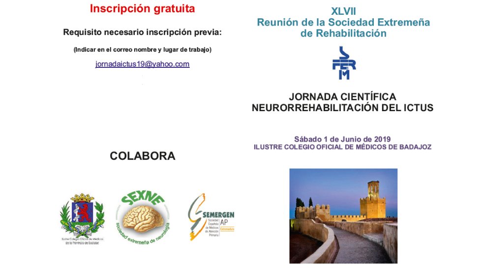 Jornada Científica Neurorrehabilitación del ICTUS