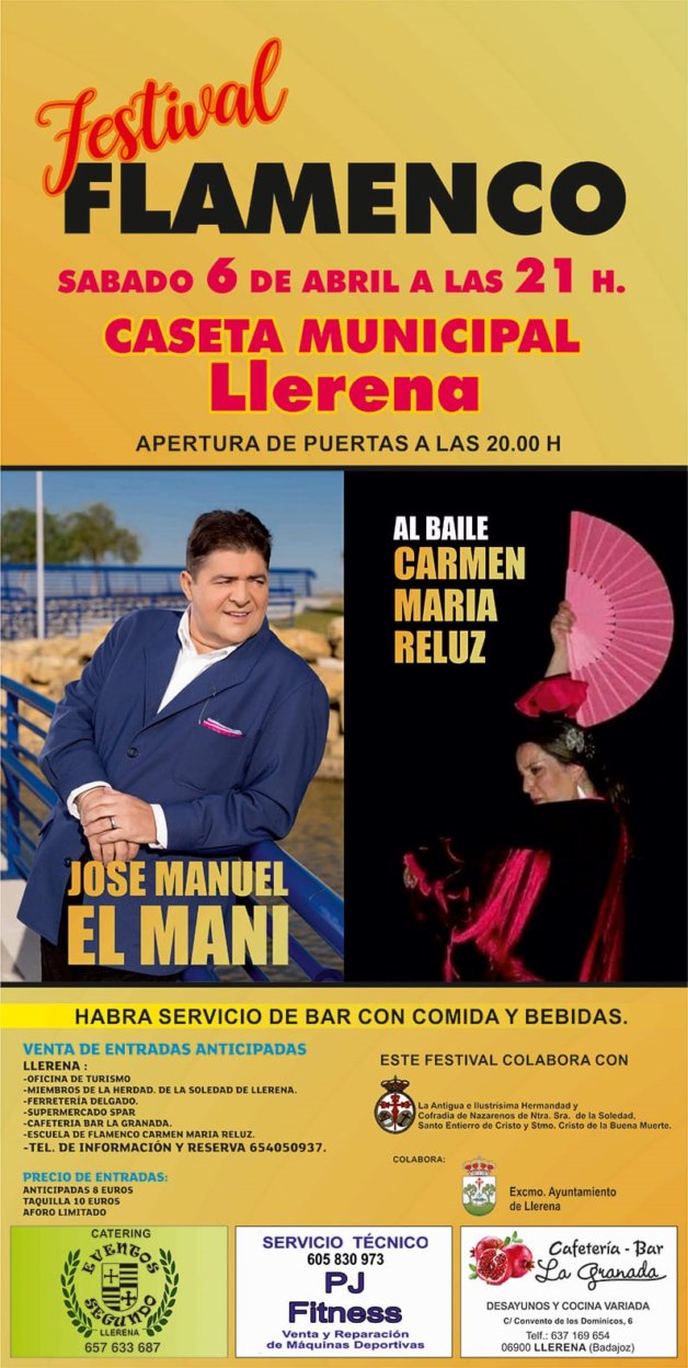Festival Flamenco en Llerena con El Mani y Carmen Mª Reluz